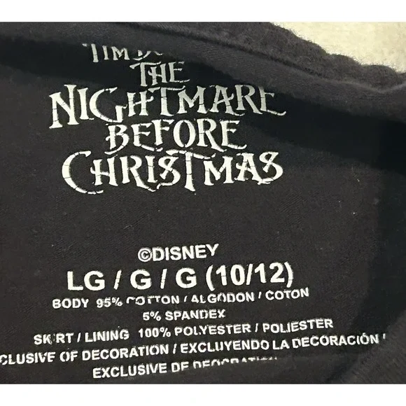 Disneys Nightmare Before Christmas Girls Dress L 10-12 Tulle Halloween Costume‎ - Picture 3 of 4